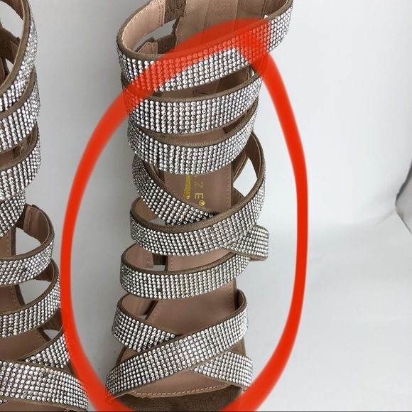 Glaze Womens Rhinestone Stap High Heels Size 7 - Picture 10 of 13